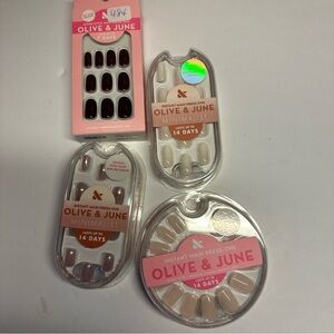Olive & June Press On Nails Bundle 4 Packs Instant Mani NWT 14 Day Wear